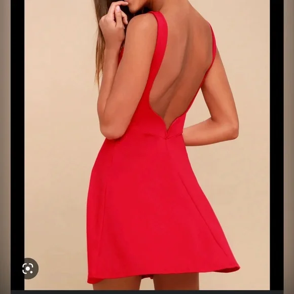 Lulus | Dresses | Nwt Red Open Back Skater Dress Lulus | Poshmark